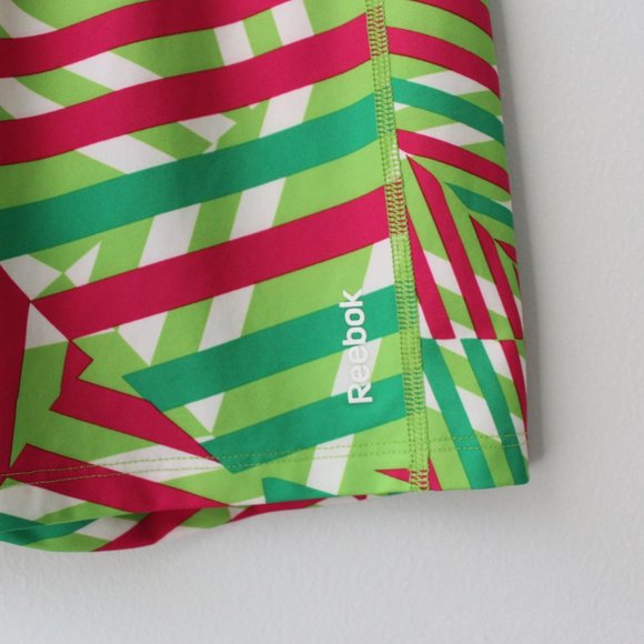 Reebok Girls Athletic Shorts/Spandex Green & Pink Gymnastics Dance Shorts Large - Picture 2 of 7